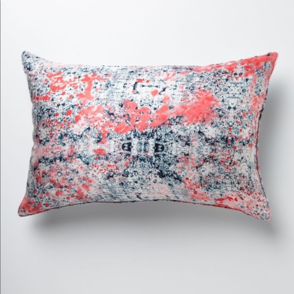Anthropologie Morphology Stevie Howell Silk Pillow Abstract Pink & Blue Print